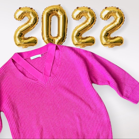 Sweaters - Cozy Hot Pink Cut-Out Sweater sz Small/ Med